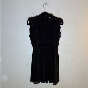 Lulu's Black Textured Sleeveless Ruffle Detail Dress Size Medium